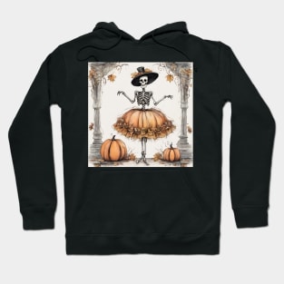 Dainty Pumpkin Ballerina Skeleton Hoodie